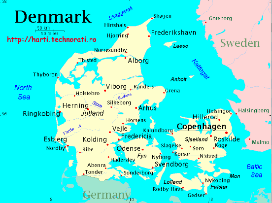 Harta politica Danemarca