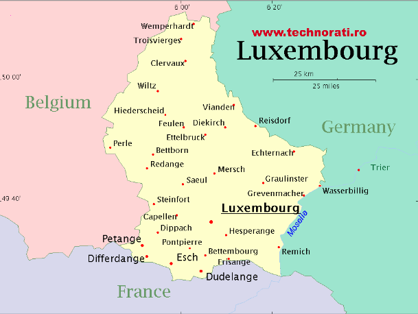 Harta politica Luxemburg