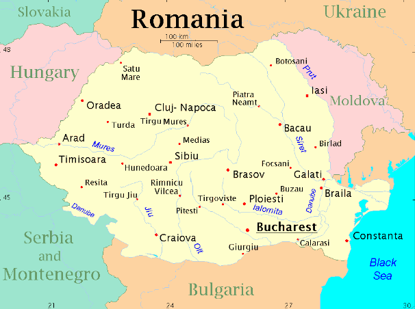 Harta politica Romania